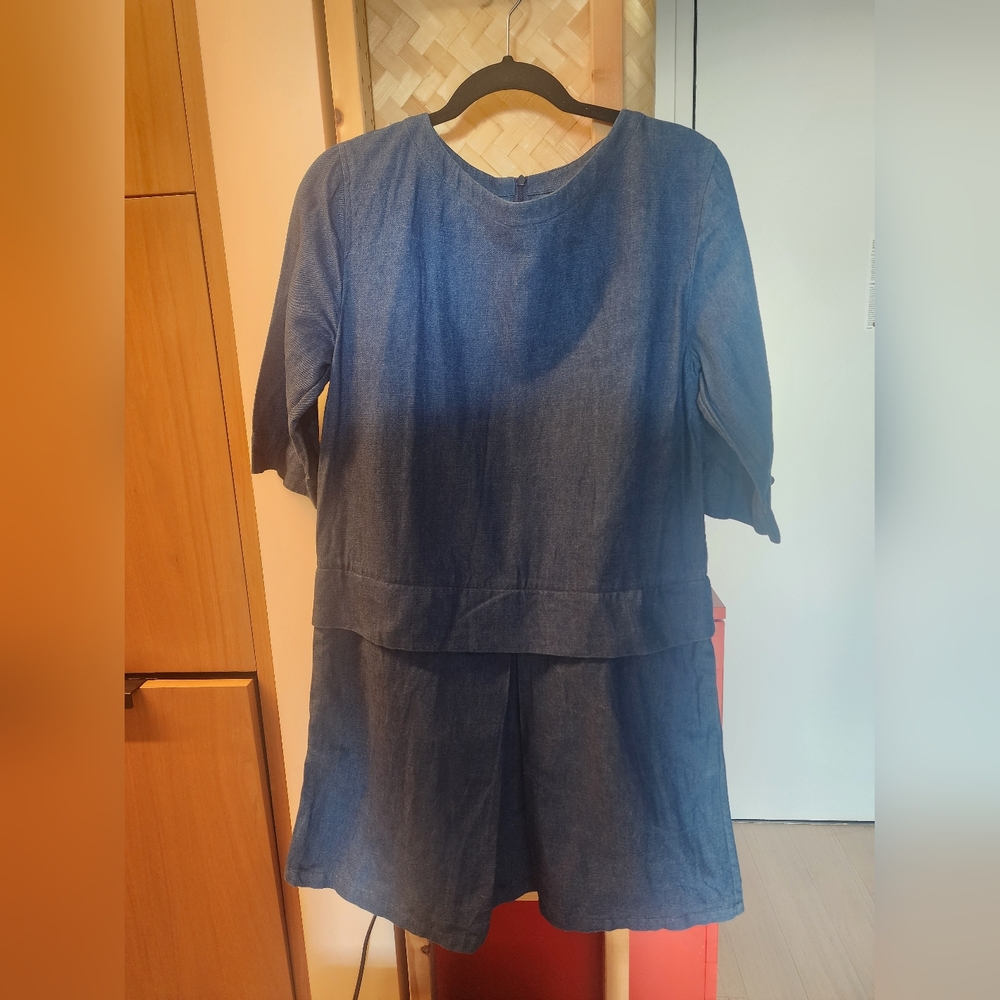 A.P..C. France dress linen med denim look